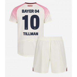 Bayer Leverkusen Malik Tillman #10 Venkovní dres komplet pro Děti 2025-26 Krátkým Rukávem (+ Krátké kalhoty)