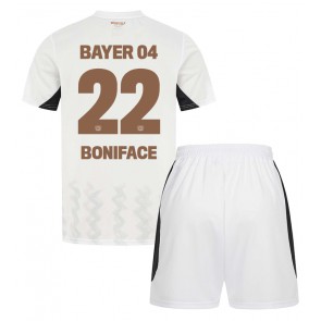 Bayer Leverkusen Victor Boniface #22 Venkovní dres komplet pro Děti 2024-25 Krátkým Rukávem (+ Krátké kalhoty)