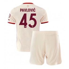 Bayern Munich Aleksandar Pavlovic #45 Alternativní dres komplet pro Děti 2024-25 Krátkým Rukávem (+ Krátké kalhoty)