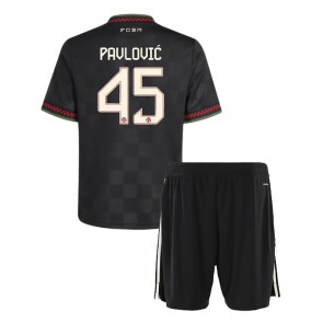 Bayern Munich Aleksandar Pavlovic #45 Alternativní dres komplet pro Děti 2025-26 Krátkým Rukávem (+ Krátké kalhoty)