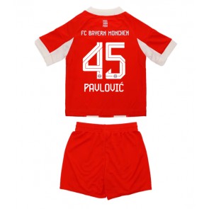 Bayern Munich Aleksandar Pavlovic #45 Domácí dres komplet pro Děti 2025-26 Krátkým Rukávem (+ Krátké kalhoty)