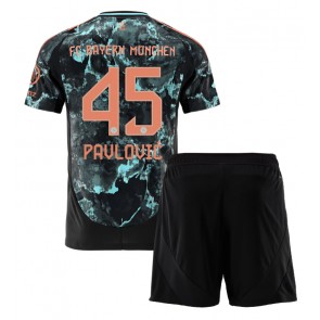 Bayern Munich Aleksandar Pavlovic #45 Venkovní dres komplet pro Děti 2024-25 Krátkým Rukávem (+ Krátké kalhoty)
