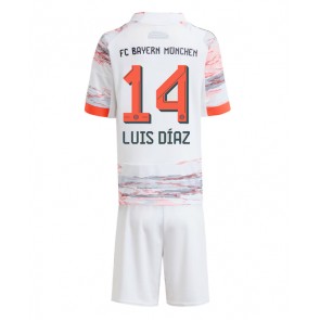 Bayern Munich Luis Diaz #14 Venkovní dres komplet pro Děti 2025-26 Krátkým Rukávem (+ Krátké kalhoty)