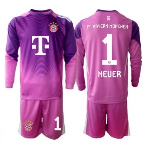 Bayern Munich Manuel Neuer #1 Brankář Alternativní dres komplet pro Děti 2025-26 Dlouhým Rukávem (+ Krátké kalhoty)
