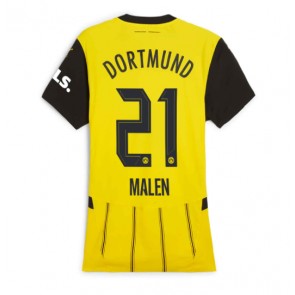 Borussia Dortmund Donyell Malen #21 Domácí Dres pro Dámy 2024-25 Krátkým Rukávem