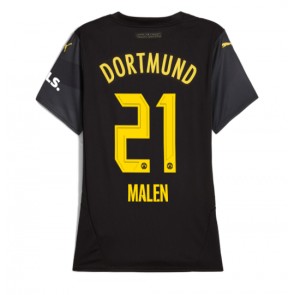 Borussia Dortmund Donyell Malen #21 Venkovní Dres pro Dámy 2024-25 Krátkým Rukávem
