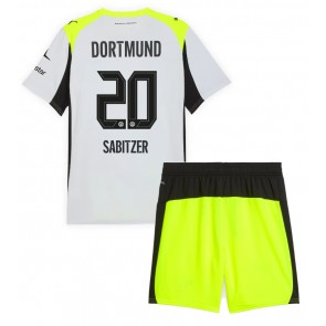 Borussia Dortmund Marcel Sabitzer #20 Venkovní dres komplet pro Děti 2025-26 Krátkým Rukávem (+ Krátké kalhoty)