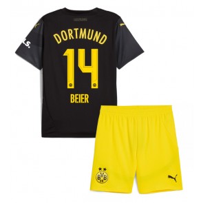 Borussia Dortmund Maximilian Beier #14 Venkovní dres komplet pro Děti 2024-25 Krátkým Rukávem (+ Krátké kalhoty)