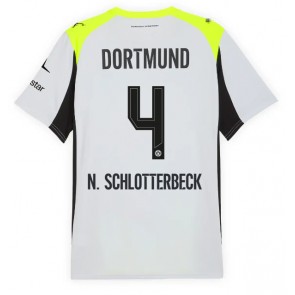 Borussia Dortmund Nico Schlotterbeck #4 Venkovní Dres 2025-26 Krátkým Rukávem Borussia Dortmund Nico Schlotterbeck #4 Venkovní Dres 2025-26 Krátkým Rukávem