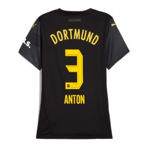 Borussia Dortmund Waldemar Anton #3 Venkovní Dres pro Dámy 2024-25 Krátkým Rukávem