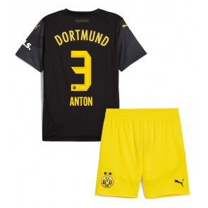 Borussia Dortmund Waldemar Anton #3 Venkovní dres komplet pro Děti 2024-25 Krátkým Rukávem (+ Krátké kalhoty)