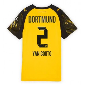 Borussia Dortmund Yan Couto #2 Domácí Dres pro Dámy 2025-26 Krátkým Rukávem Borussia Dortmund Yan Couto #2 Domácí Dres pro Dámy 2025-26 Krátkým Rukávem