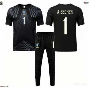Brazílie Alisson Becker #1 Brankář Domácí dres komplet pro Děti MS 2026 Krátkým Rukávem (+ Krátké kalhoty)