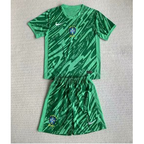 Brazílie Brankář Domácí dres komplet pro Děti Copa America 2024 Krátkým Rukávem (+ Krátké kalhoty)