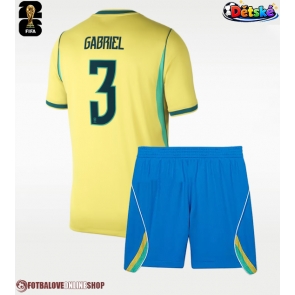 Brazílie Gabriel Magalhaes #3 Domácí dres komplet pro Děti MS 2026 Krátkým Rukávem (+ Krátké kalhoty)