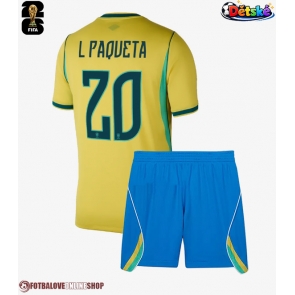 Brazílie Lucas Paqueta #20 Domácí dres komplet pro Děti MS 2026 Krátkým Rukávem (+ Krátké kalhoty)