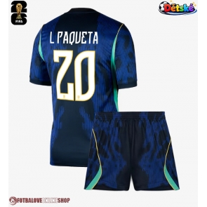 Brazílie Lucas Paqueta #20 Venkovní dres komplet pro Děti MS 2026 Krátkým Rukávem (+ Krátké kalhoty)