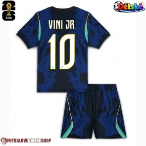Brazílie Vinicius Junior #10 Venkovní dres komplet pro Děti MS 2026 Krátkým Rukávem (+ Krátké kalhoty)