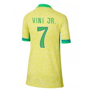 Brazílie Vinicius Junior #7 Domácí Dres pro Dámy Copa America 2024 Krátkým Rukávem