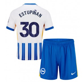 Brighton Pervis Estupinan #30 Domácí dres komplet pro Děti 2024-25 Krátkým Rukávem (+ Krátké kalhoty)