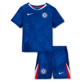 Chelsea Domácí dres komplet pro Děti 2025-26 Krátkým Rukávem (+ Krátké kalhoty)