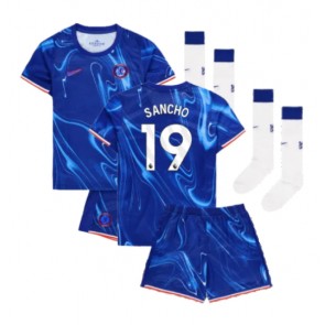 Chelsea Jadon Sancho #19 Domácí dres komplet pro Děti 2024-25 Krátkým Rukávem (+ Krátké kalhoty)