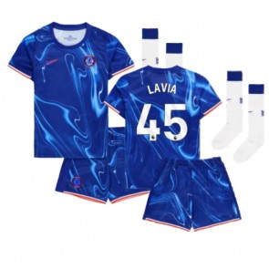 Chelsea Romeo Lavia #45 Domácí dres komplet pro Děti 2024-25 Krátkým Rukávem (+ Krátké kalhoty)