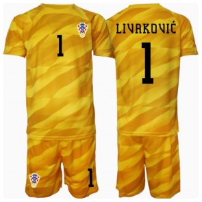 Chorvatsko Dominik Livakovic #1 Brankář Domácí dres komplet pro Děti ME 2024 Krátkým Rukávem (+ Krátké kalhoty)