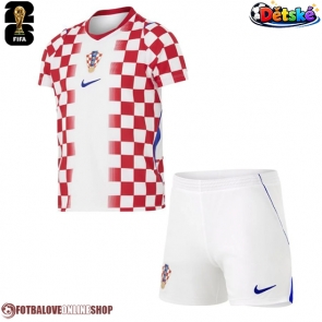 Chorvatsko Domácí dres komplet pro Děti MS 2026 Krátkým Rukávem (+ Krátké kalhoty)