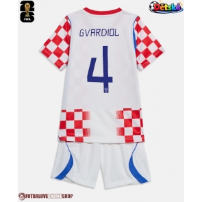 Chorvatsko Josko Gvardiol #4 Domácí dres komplet pro Děti MS 2026 Krátkým Rukávem (+ Krátké kalhoty)