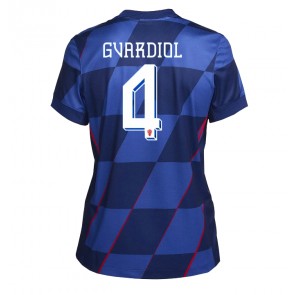 Chorvatsko Josko Gvardiol #4 Venkovní Dres pro Dámy ME 2024 Krátkým Rukávem