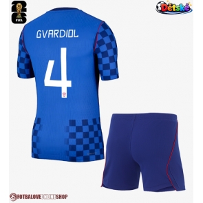 Chorvatsko Josko Gvardiol #4 Venkovní dres komplet pro Děti MS 2026 Krátkým Rukávem (+ Krátké kalhoty)