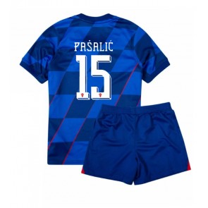 Chorvatsko Mario Pasalic #15 Venkovní dres komplet pro Děti ME 2024 Krátkým Rukávem (+ Krátké kalhoty)
