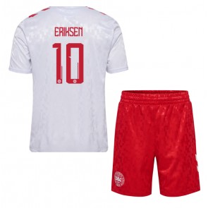Dánsko Christian Eriksen #10 Venkovní dres komplet pro Děti ME 2024 Krátkým Rukávem (+ Krátké kalhoty)