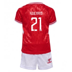 Dánsko Morten Hjulmand #21 Domácí dres komplet pro Děti ME 2024 Krátkým Rukávem (+ Krátké kalhoty)