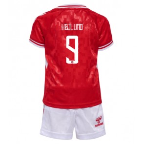 Dánsko Rasmus Hojlund #9 Domácí dres komplet pro Děti ME 2024 Krátkým Rukávem (+ Krátké kalhoty)