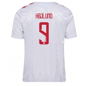 Dánsko Rasmus Hojlund #9 Venkovní Dres ME 2024 Krátkým Rukávem