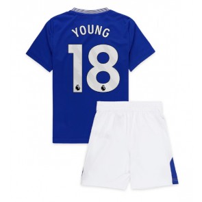 Everton Ashley Young #18 Domácí dres komplet pro Děti 2024-25 Krátkým Rukávem (+ Krátké kalhoty)