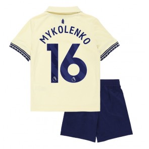 Everton Vitaliy Mykolenko #16 Venkovní dres komplet pro Děti 2025-26 Krátkým Rukávem (+ Krátké kalhoty)