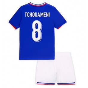 Francie Aurelien Tchouameni #8 Domácí dres komplet pro Děti ME 2024 Krátkým Rukávem (+ Krátké kalhoty)