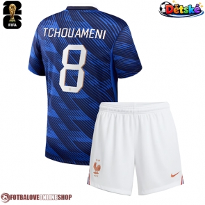 Francie Aurelien Tchouameni #8 Domácí dres komplet pro Děti MS 2026 Krátkým Rukávem (+ Krátké kalhoty)