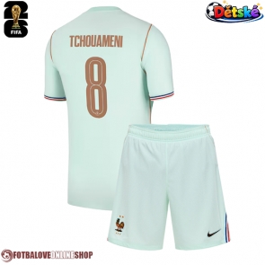 Francie Aurelien Tchouameni #8 Venkovní dres komplet pro Děti MS 2026 Krátkým Rukávem (+ Krátké kalhoty)
