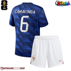 Francie Eduardo Camavinga #6 Domácí dres komplet pro Děti MS 2026 Krátkým Rukávem (+ Krátké kalhoty)