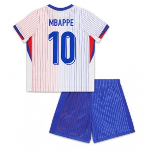 Francie Kylian Mbappe #10 Venkovní dres komplet pro Děti ME 2024 Krátkým Rukávem (+ Krátké kalhoty)