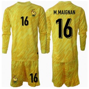 Francie Mike Maignan #16 Brankář Domácí dres komplet pro Děti ME 2024 Dlouhým Rukávem (+ Krátké kalhoty)
