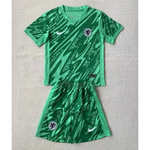 Holandsko Brankář Domácí dres komplet pro Děti ME 2024 Krátkým Rukávem (+ Krátké kalhoty)