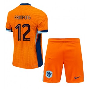 Holandsko Jeremie Frimpong #12 Domácí dres komplet pro Děti ME 2024 Krátkým Rukávem (+ Krátké kalhoty)