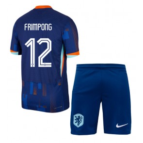 Holandsko Jeremie Frimpong #12 Venkovní dres komplet pro Děti ME 2024 Krátkým Rukávem (+ Krátké kalhoty)