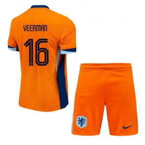 Holandsko Joey Veerman #16 Domácí dres komplet pro Děti ME 2024 Krátkým Rukávem (+ Krátké kalhoty)