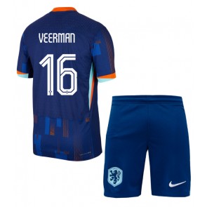 Holandsko Joey Veerman #16 Venkovní dres komplet pro Děti ME 2024 Krátkým Rukávem (+ Krátké kalhoty)